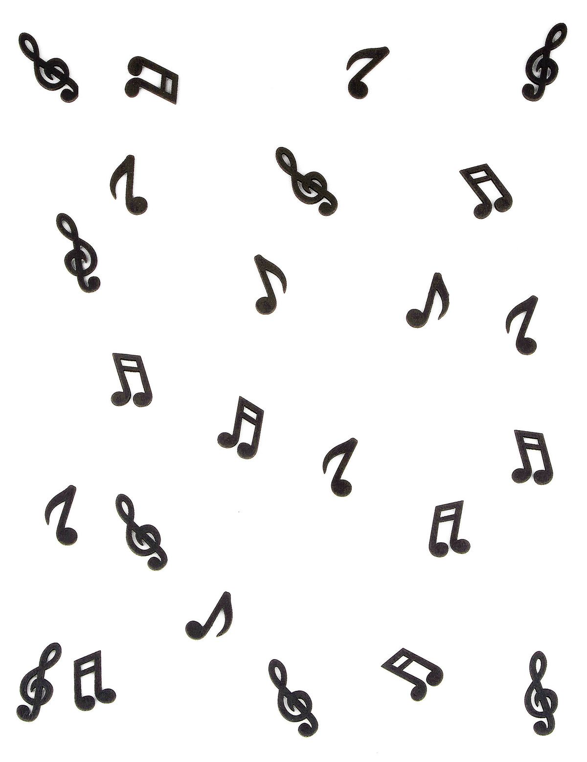 Confettis de table notes de musique pour fête en bois noir