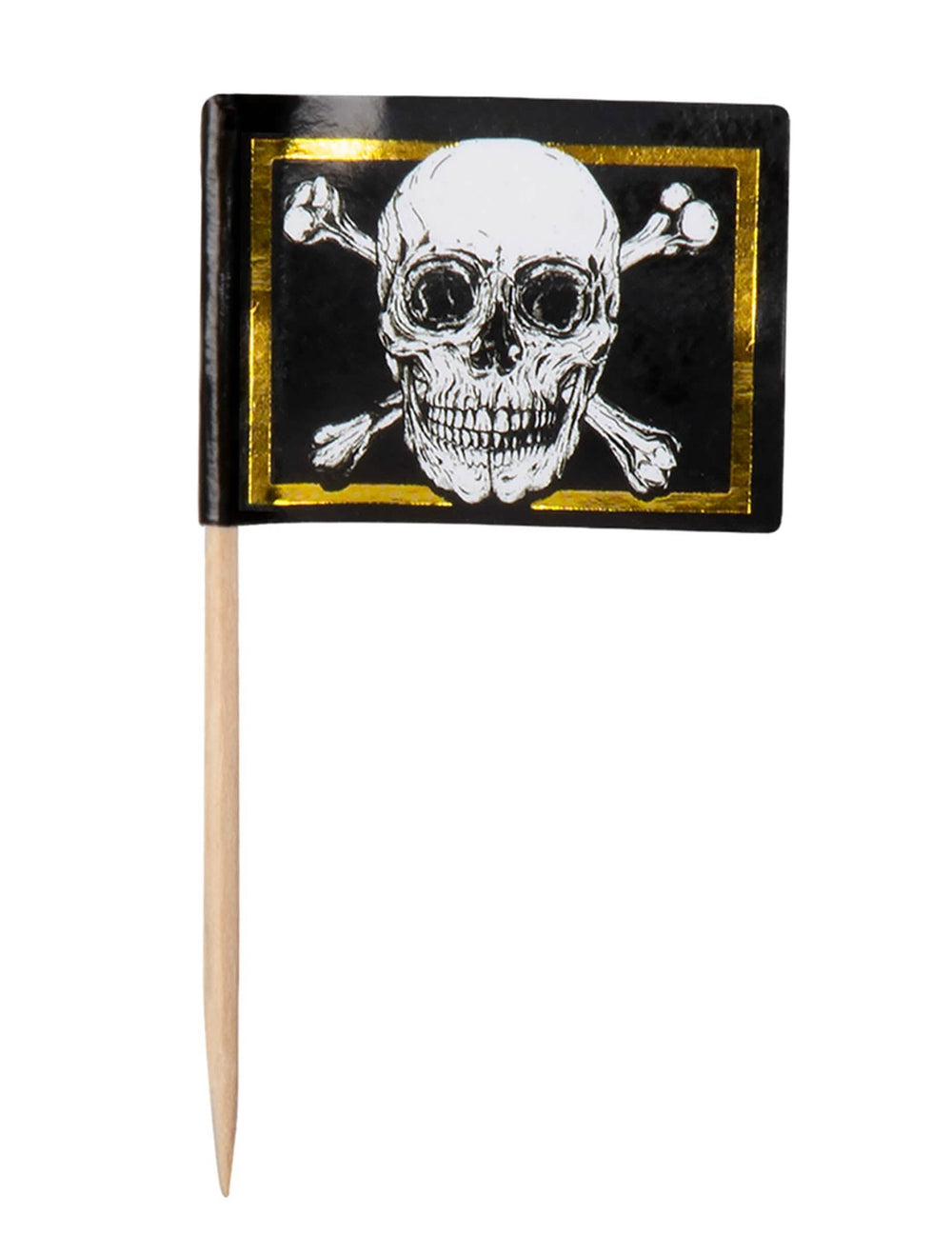 Drveni pik Jolly Roger piratske zastave za ukras za zabavu crna i zlatna