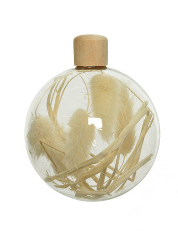 3 staklene kuglice sa sušenim biljem 8 cm šik dekor