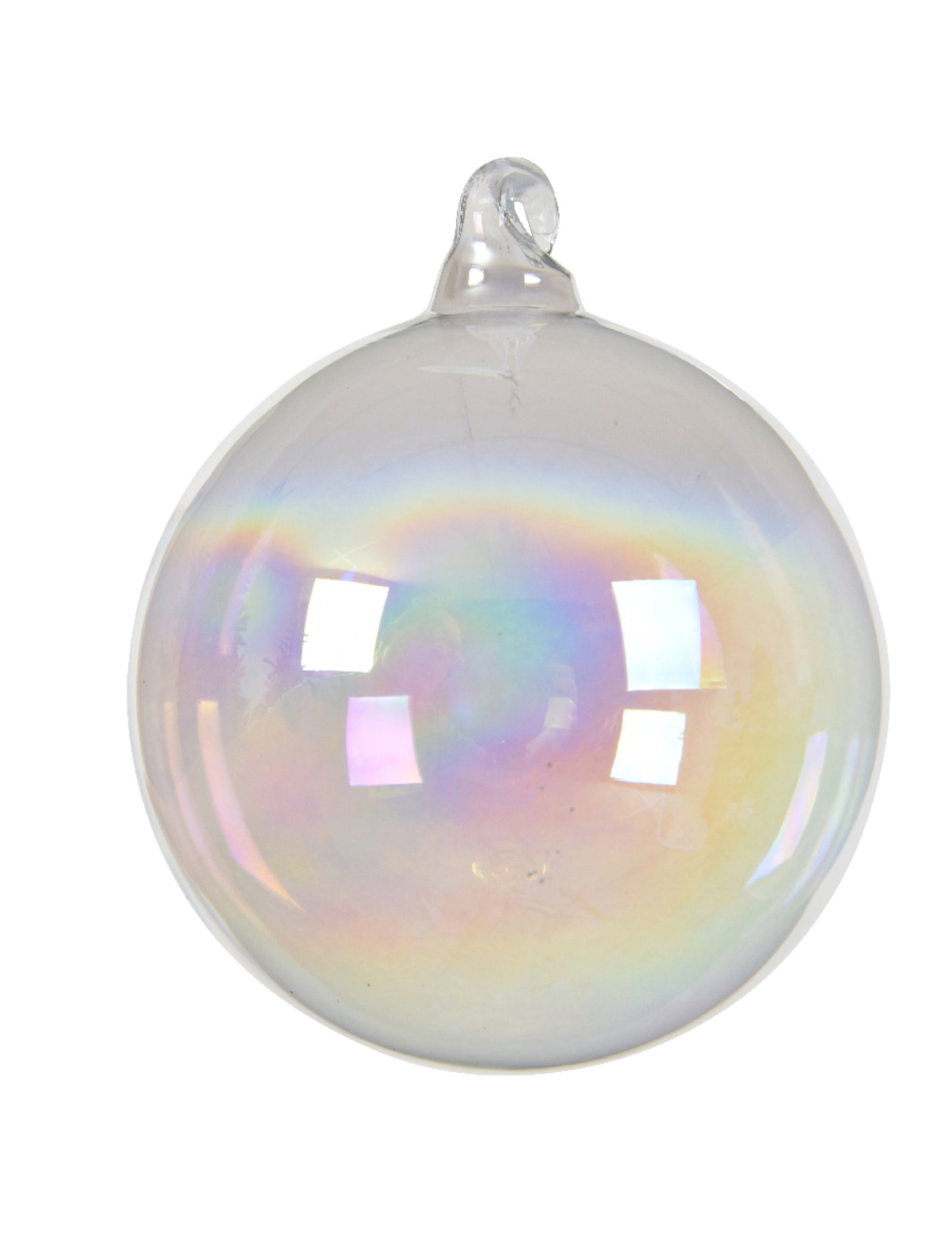 3 iridescentne staklene kuglice 8 cm za jelku