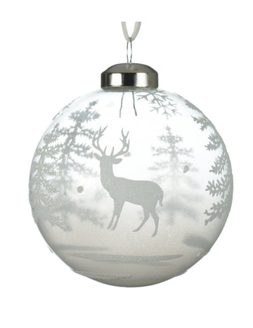 3 prozirne staklene kuglice sa snježnim uzorcima 8 cm za jelku