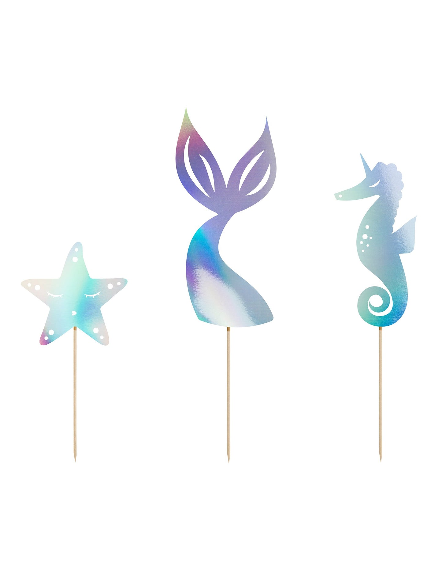 3 torta Topper Holografska sirena 24,5 cm