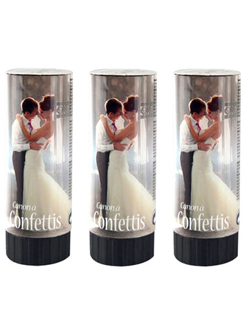 3 bijela konfeti topa 10,5 cm za vjenčanje 