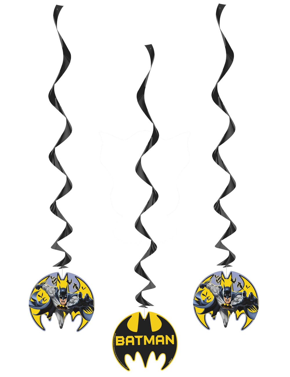 Viseće spiralne ukrase Batman u crnoj i žutoj boji s medaljonima