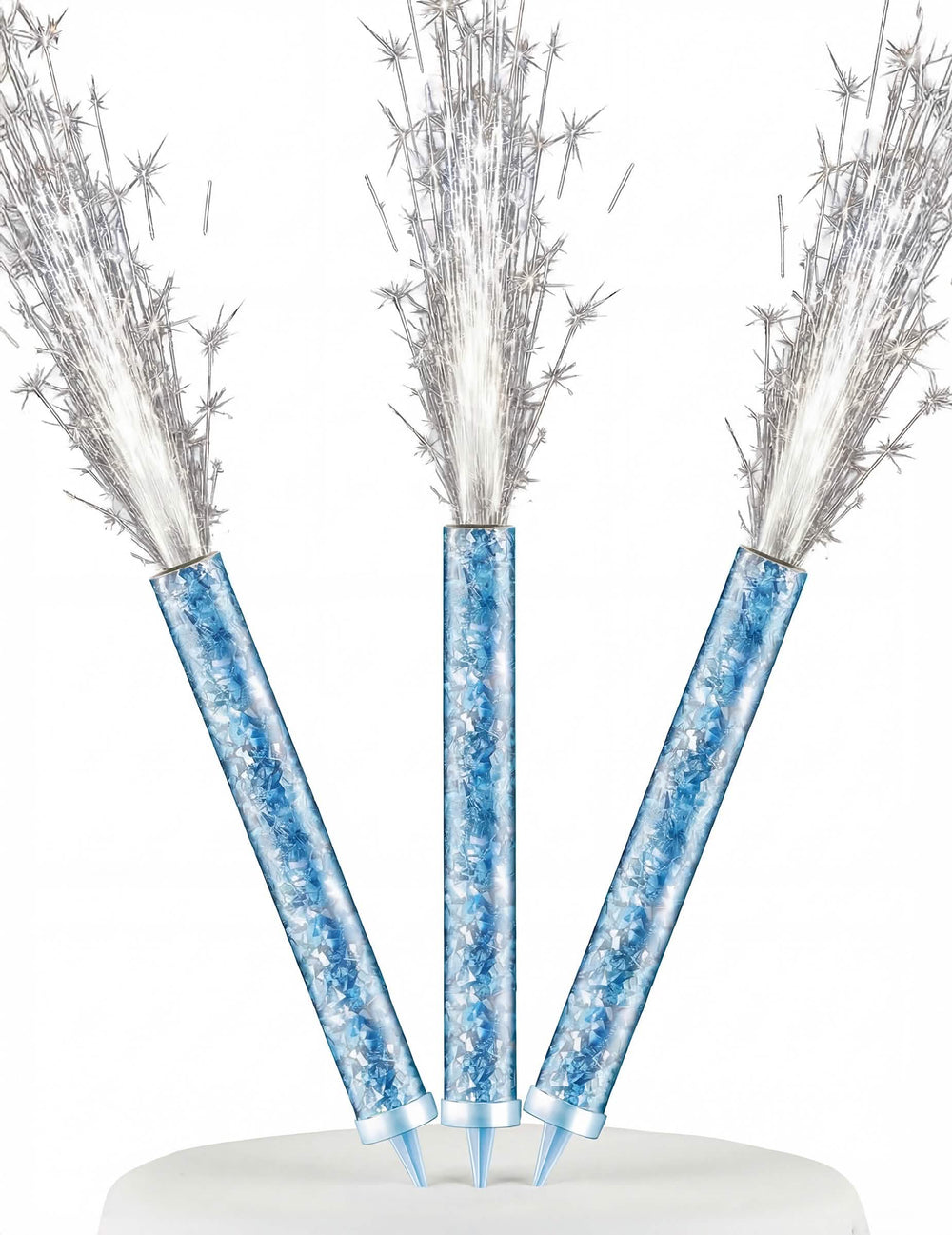 Fontaines lumineuses argentées pour fête bleues holographiques