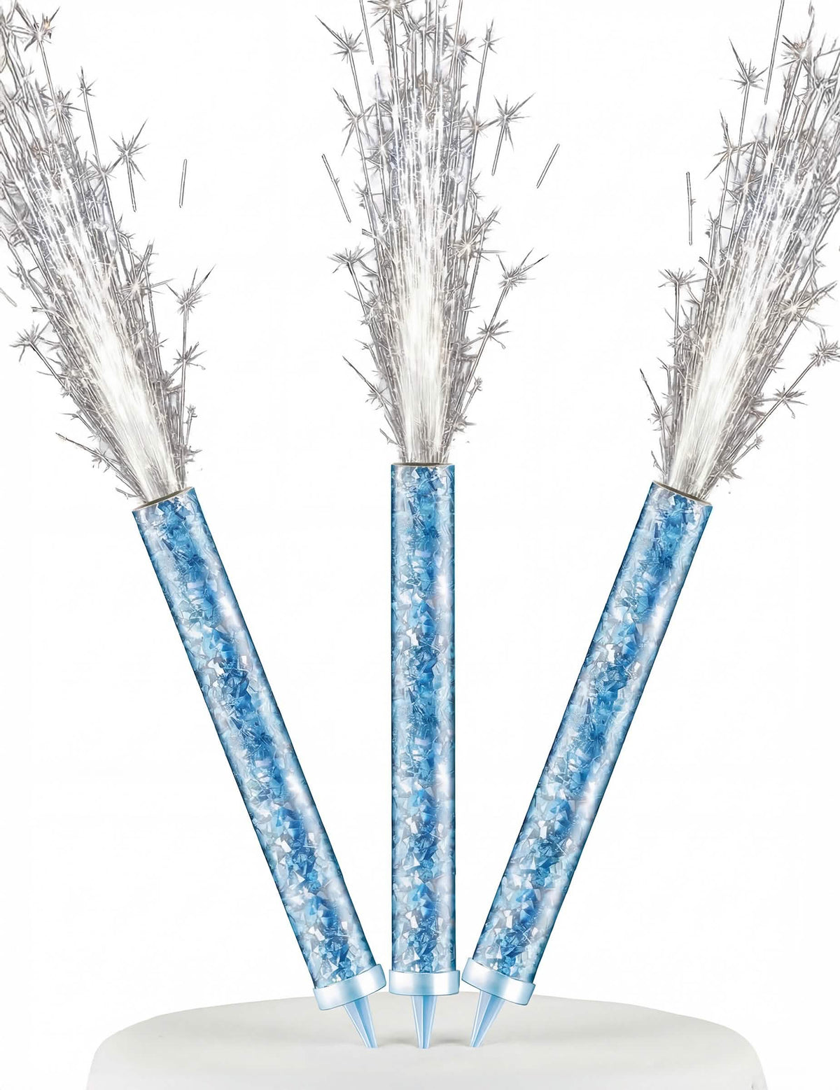 Fontaines lumineuses argentées pour fête bleues holographiques