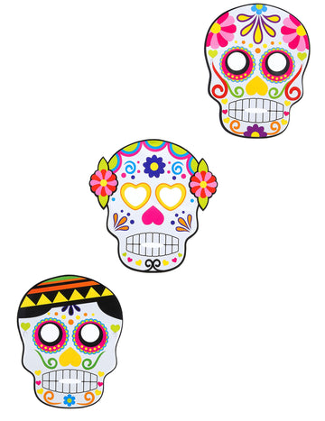 3 maske u odgovarajućim kartonima Dia de los Muertos Adult Halloween