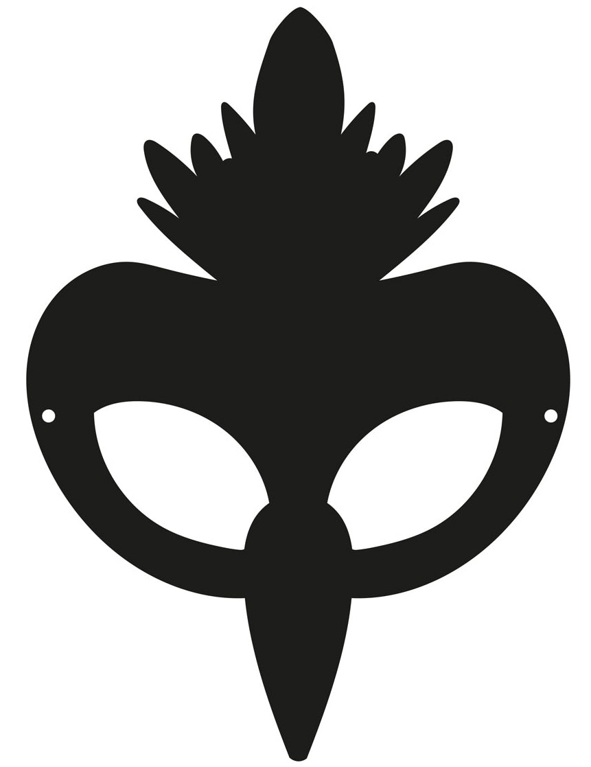 3 ravne kartonske maske za ptice koje se mogu grebati i imati elastične trake