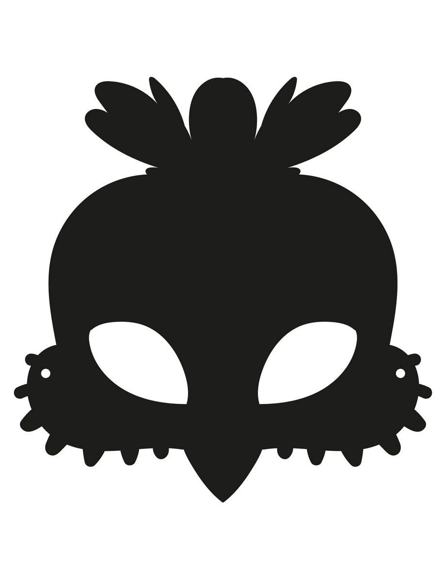 3 ravne kartonske maske za ptice koje se mogu grebati i imati elastične trake