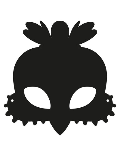 3 ravne kartonske maske za ptice koje se mogu grebati i imati elastične trake