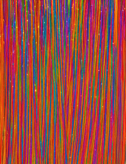 Gros plan sur la texture des 3 mèches brillantes multicolores pour femme à paillettes