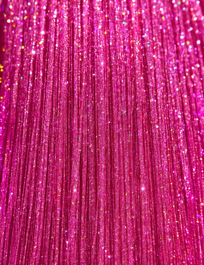 3 ružičasta sjajna pramena 50 cm