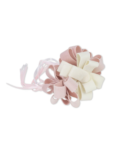 3 ružičasto-bijela baršunasta čvora za zatezanje 9 cm za krštenje