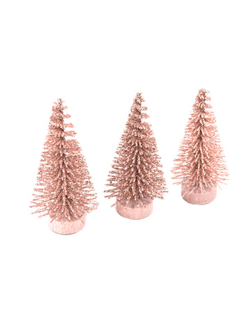 3 Umjetna stabla ružičastog zlata 5,5 x 2,5 cm