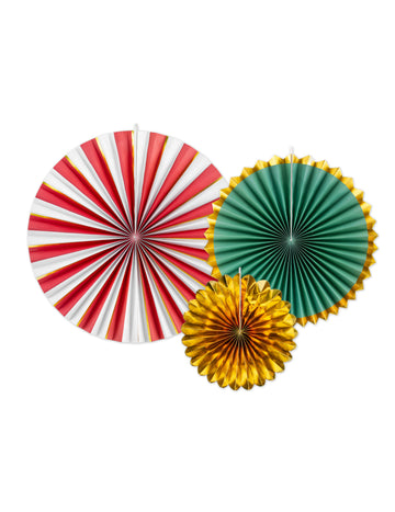 3 kartonske božićne rozete, veličine 26, 35, 43 cm, svečani viseći ukrasi