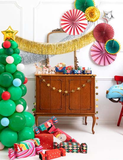 3 kartonske božićne rozete, veličine 26, 35, 43 cm, svečani viseći ukrasi