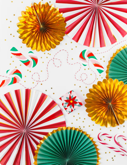 3 kartonske božićne rozete, veličine 26, 35, 43 cm, svečani viseći ukrasi