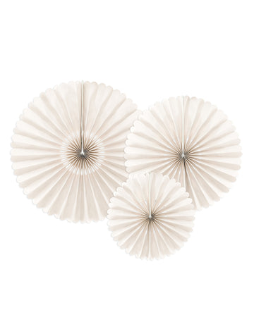 3 ukrasne bež papirnate rozete za vjenčanja