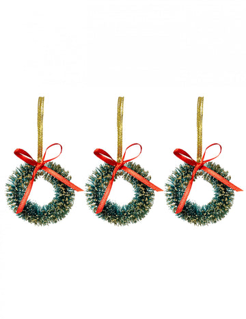 3 vješalice za božićne vijence 5 cm s crvenom mašnom