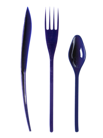 30 plastičnih pribora za jelo u tamnoplavoj boji - Premium 
