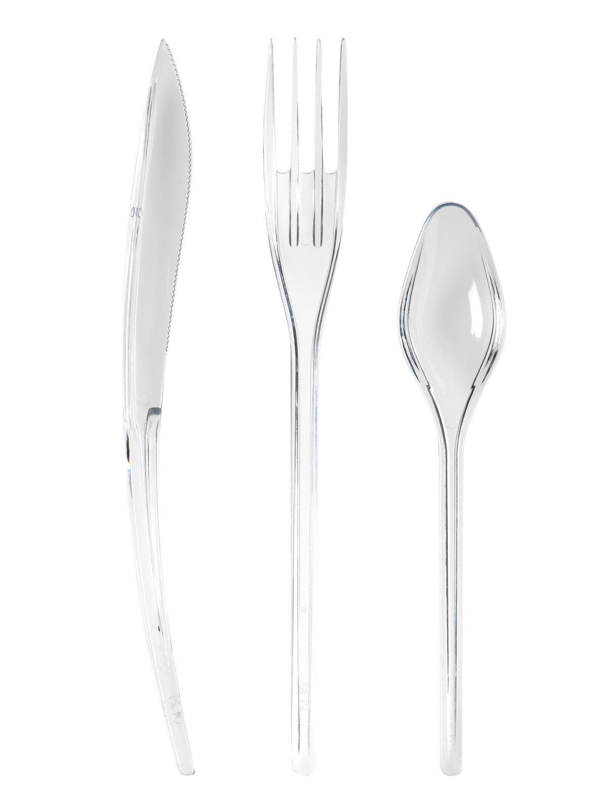 Couverts en plastique cristal pour fête transparents premium