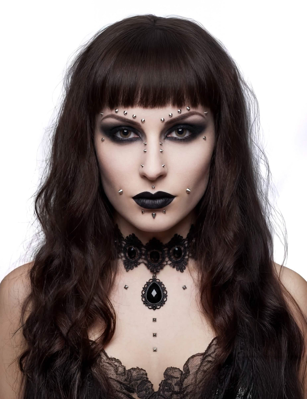 Faux piercings pointus adhésifs pour adulte argentés par 30
