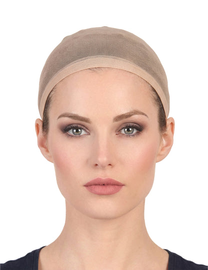 Pogled sprijeda na set mrežica za kosu za odrasle bež boje