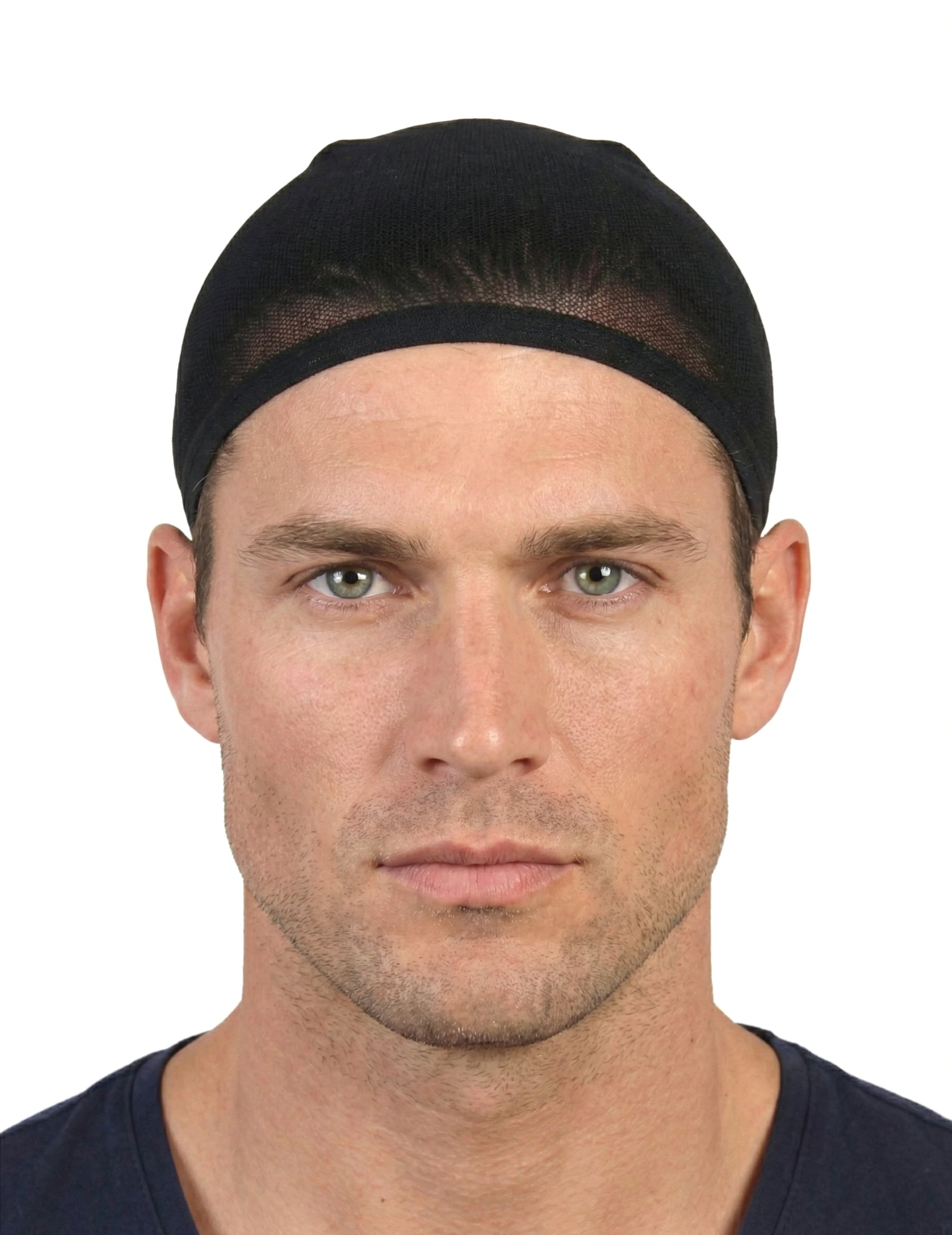 Pogled sprijeda na set mrežica za kosu za odrasle crne boje