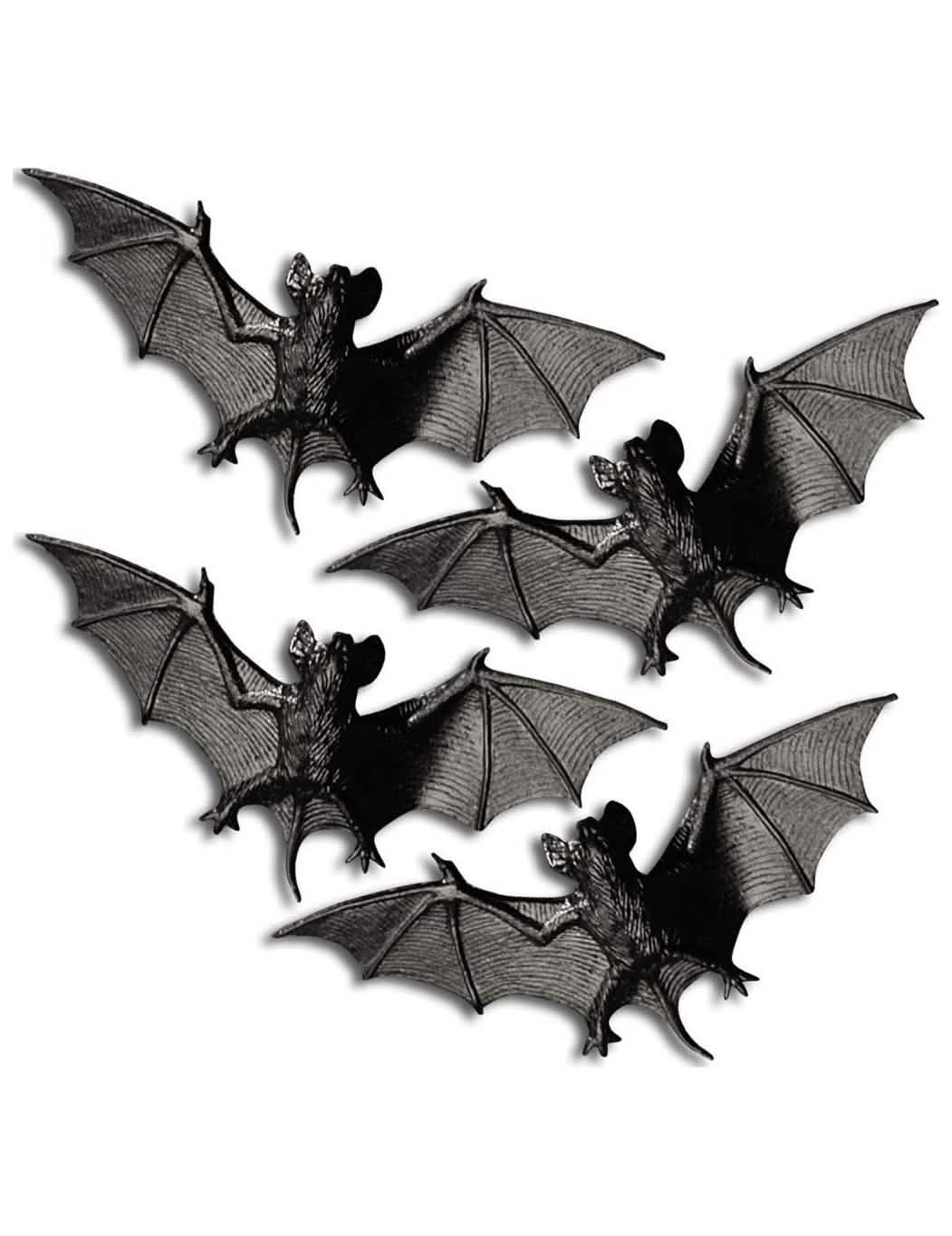 Set od 4 crnih halloween šišmiša za dekoraciju
