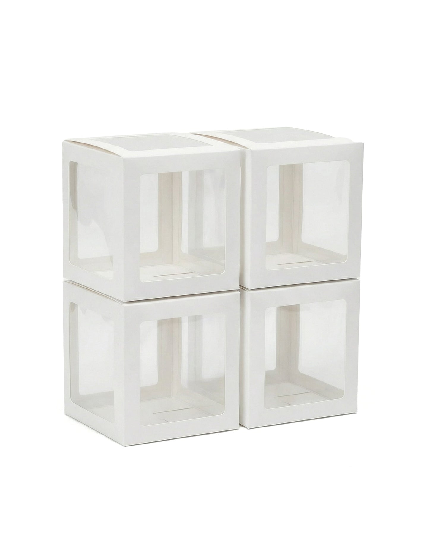 Cubes à ballons pour décoration personnalisable blancs et transparents