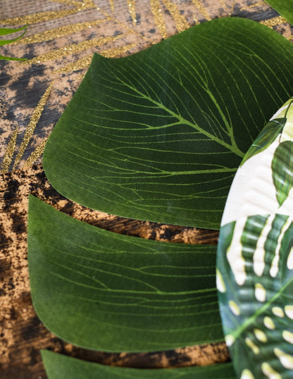 4 listova Monstera u zelenoj plastici 34 x 29 cm