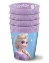 Gobelets réutilisables Frozen pour enfant bleus et violets avec Elsa