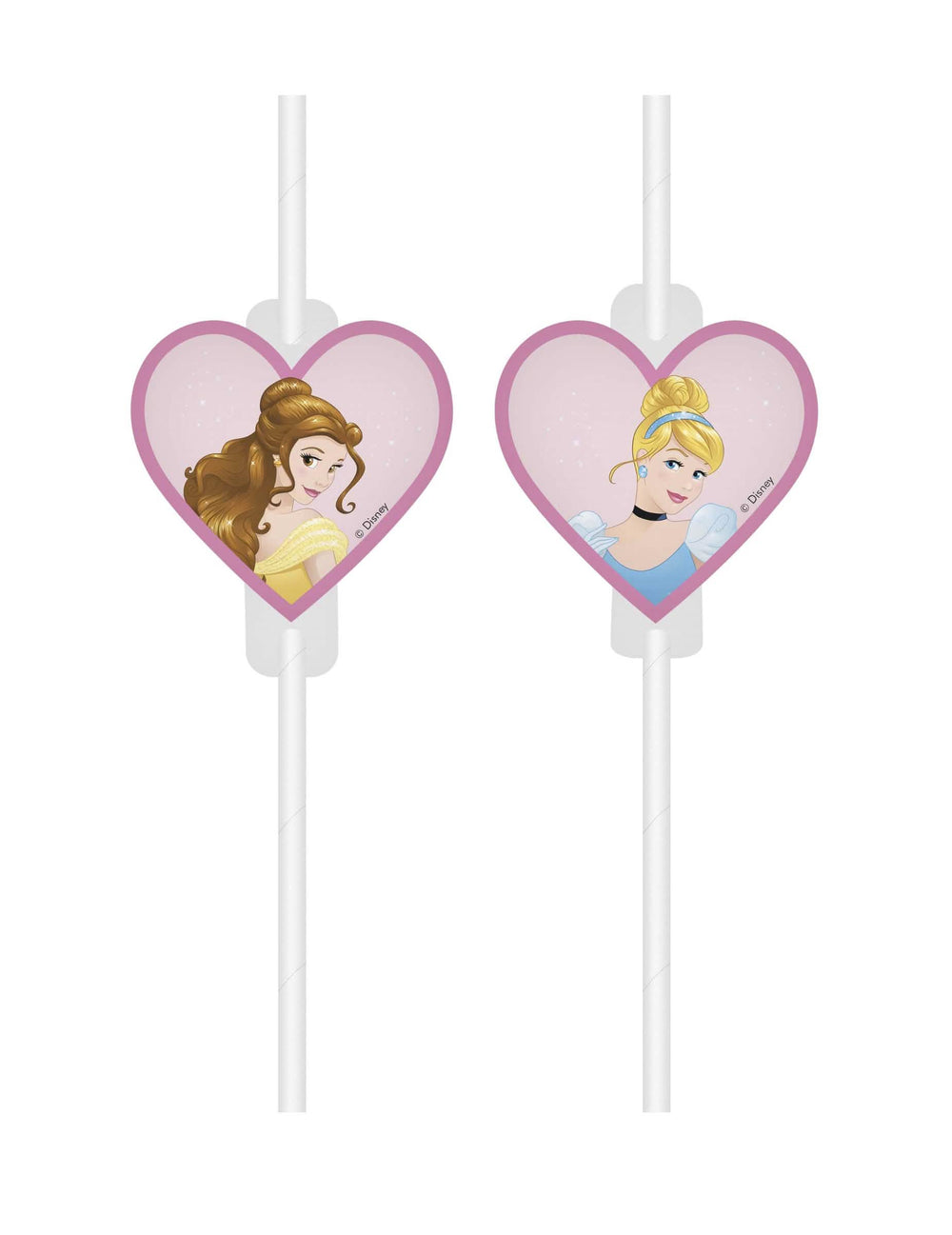 Slamke med kartonskim medaljonom Princesses Disney za dijete ružičaste u obliku srca