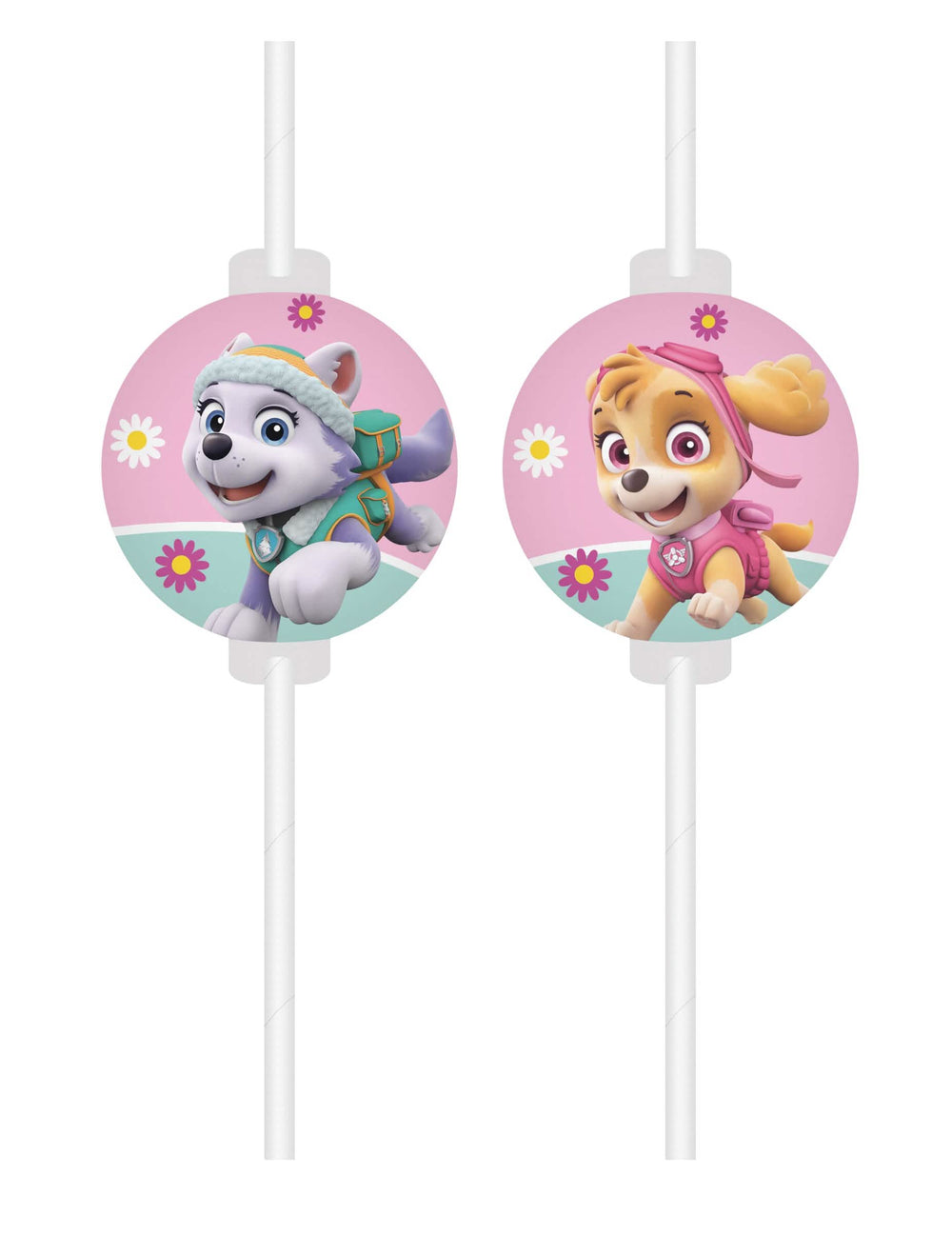 slamke s medaljonom Paw Patrol Stella i Everest za dijete ružičaste i bijele