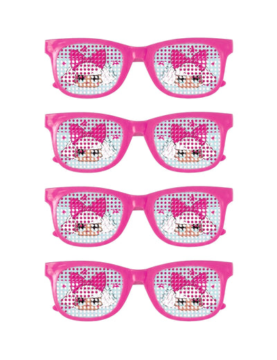 4 paires de lunettes LOL Surprise pour enfant roses à pois