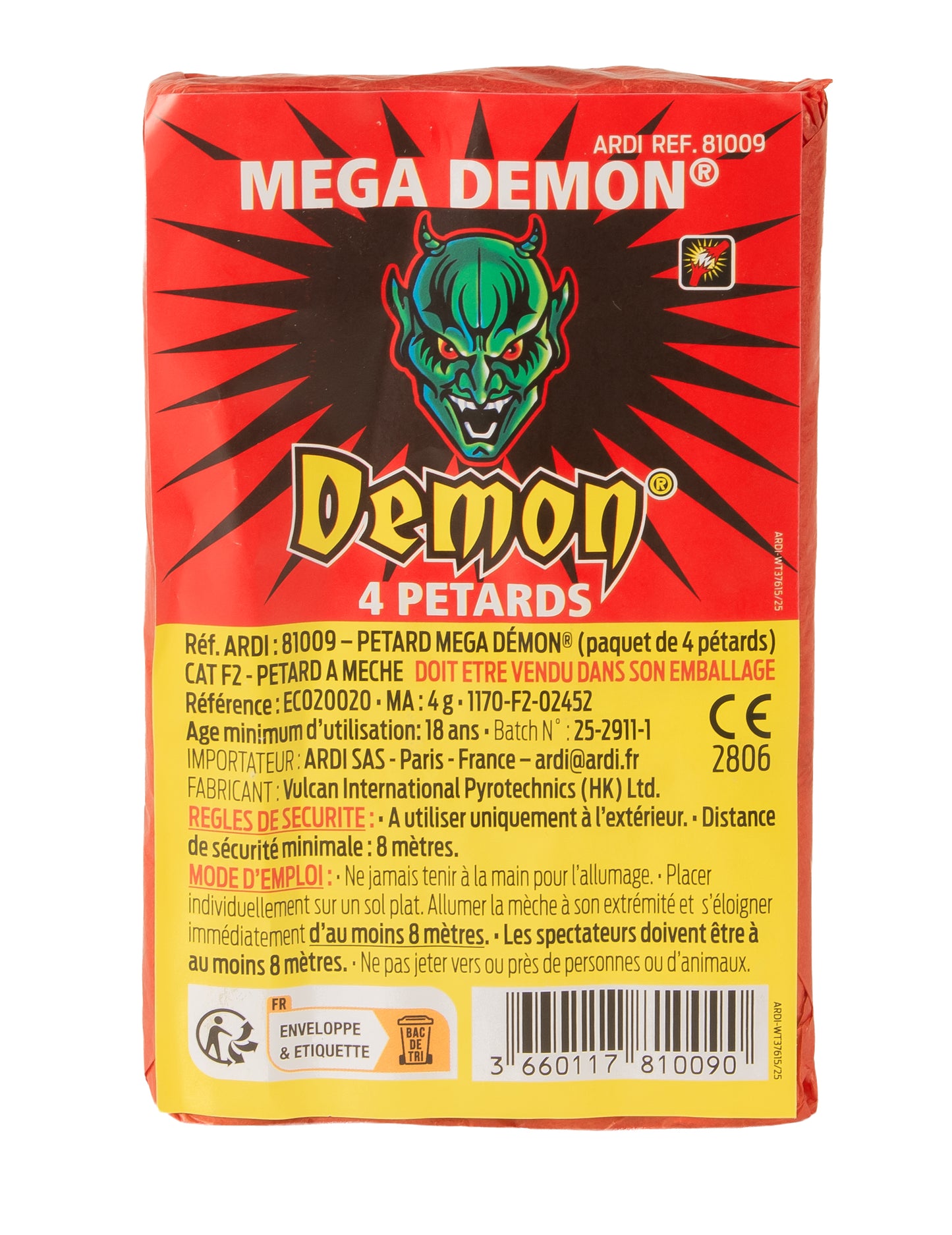 4 Pétards Méga Démon®