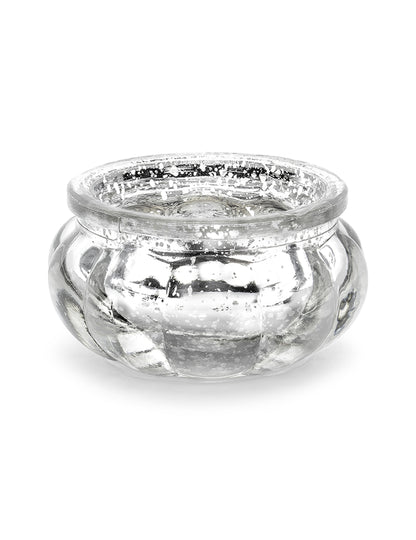 4 srebrna zrcalna staklena držača za svijeće 6 x 3 cm za stol