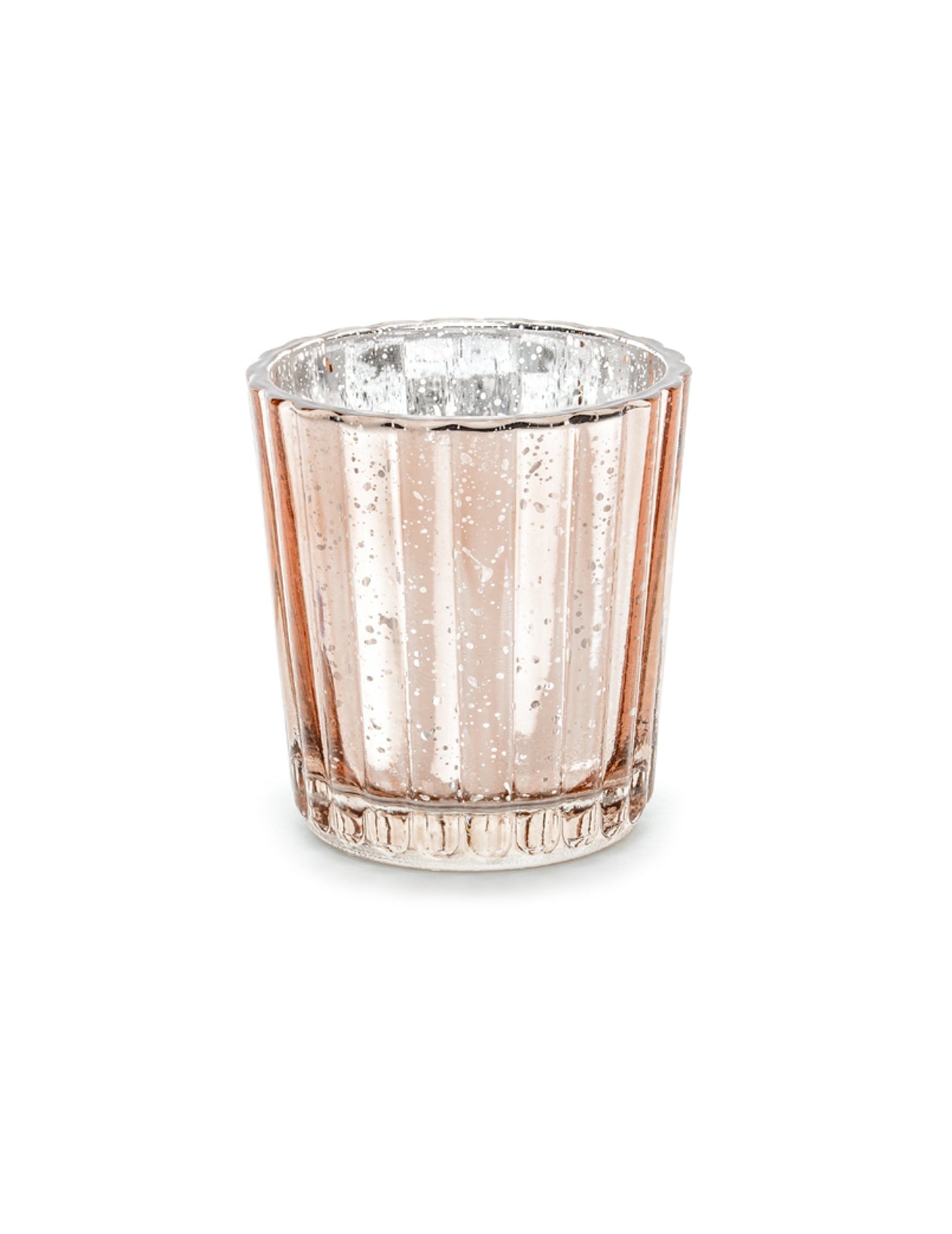 4 svijećnjaka od ružičastog zlatnog stakla 6 cm za svijeće 