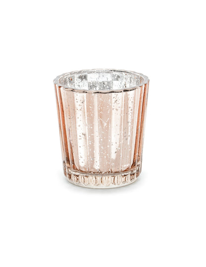 4 svijećnjaka od ružičastog zlatnog stakla 6 cm za svijeće 