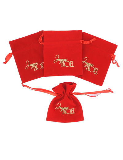 4 vrećice Joyeux Noël od crvenog i zlatnog baršuna 9,5 x 11,5 cm