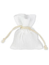 Pochon en mousseline de coton pour articles de fête blanc avec cordon
