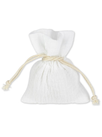 4 bijele pamučne muslin vrećice 8 x 10 cm s kabelom