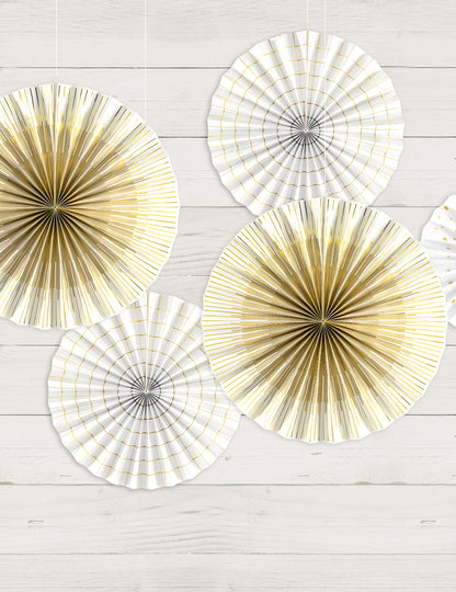 4 ukrasne i zlatne papirne rozete 23, 32, 40 cm