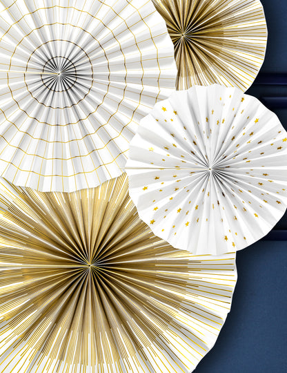 4 ukrasne i zlatne papirne rozete 23, 32, 40 cm