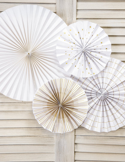 4 ukrasne i zlatne papirne rozete 23, 32, 40 cm