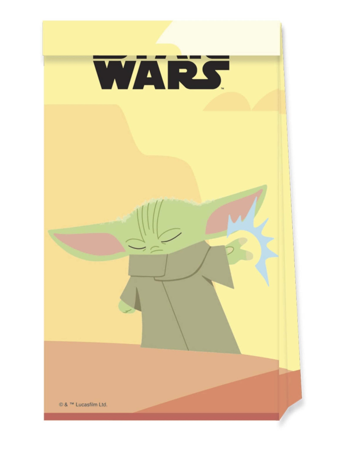 Papirnate vrećice beba Yoda The Mandalorian za dijete žuta i bež