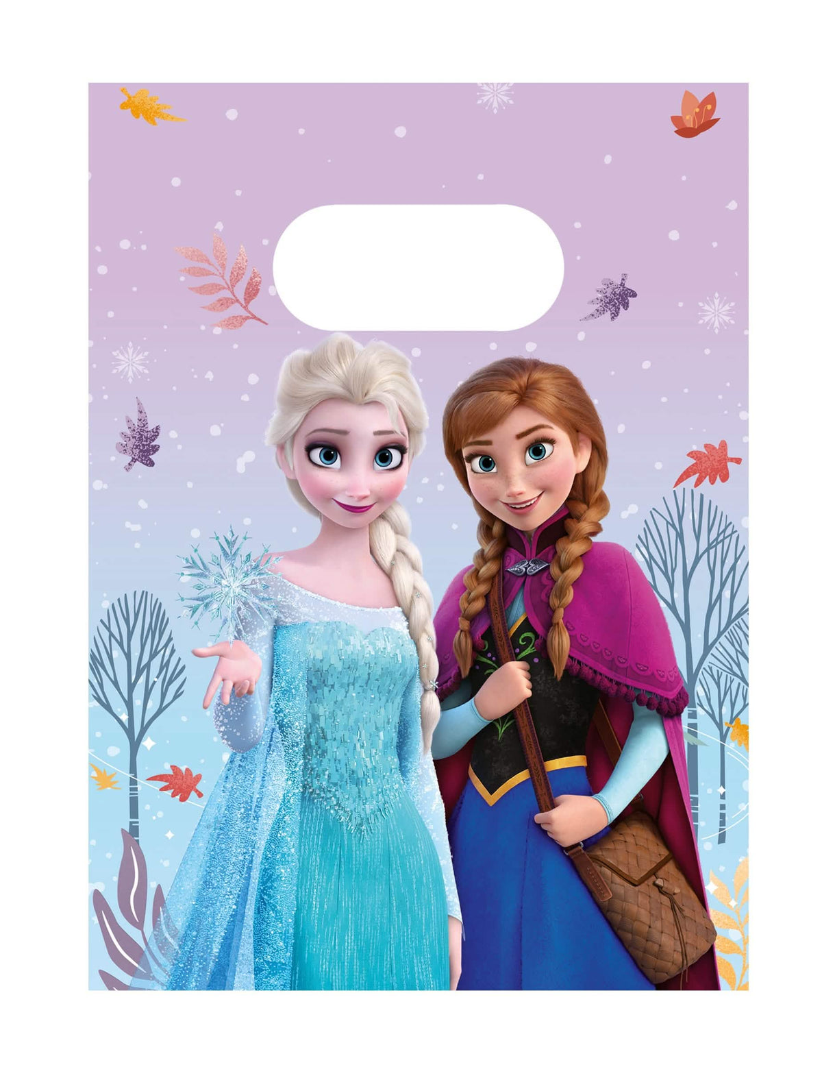 paprinate poklon vrećice Zaleđeno Kraljevstvo Frozen Idyllic Wonder za dijete ljubičaste s Elsom i Annom