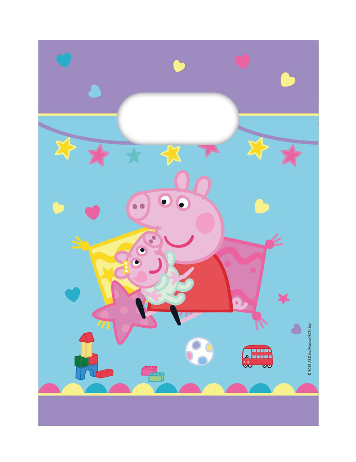 poklon vrećice od papira Peppa Pig za dijete plave i ljubičaste s motivima srca i zvijezda