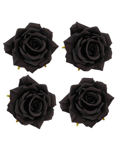 4 glavice crnih ruža 9,5 x 5,5 cm