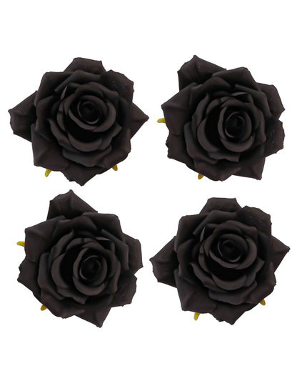 4 glavice crnih ruža 9,5 x 5,5 cm